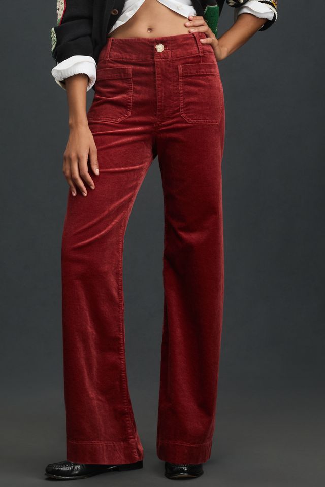 Maeve Colette Corduroy High-Rise Wide-Leg Full-Length Pants #1