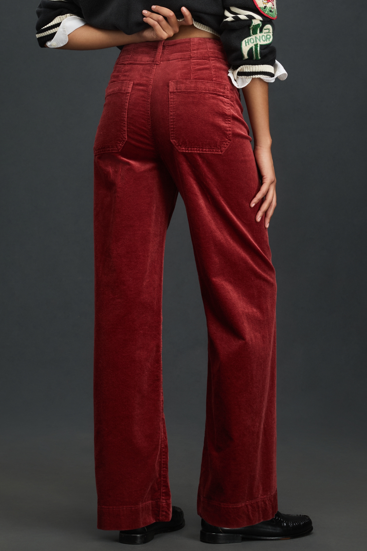 The Colette Corduroy Full-Length Wide-Leg Pants by Maeve