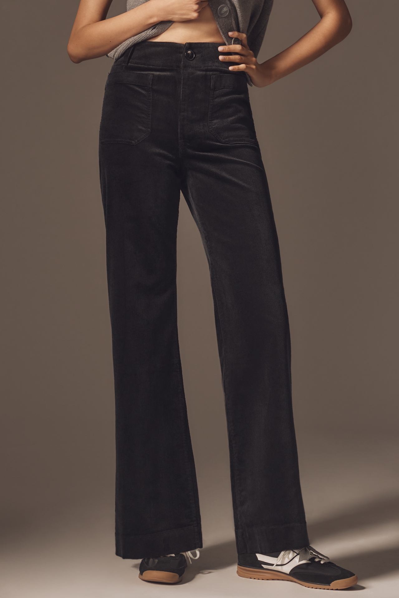 The Colette Corduroy Full-Length Wide-Leg Pants by Maeve