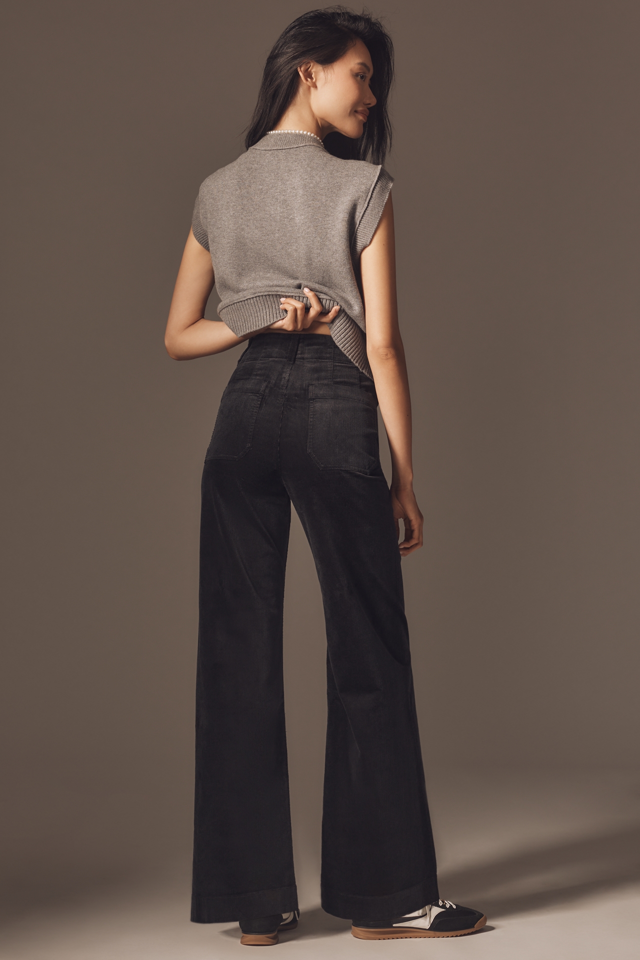 The Colette Corduroy Full-Length Wide-Leg Pants by Maeve