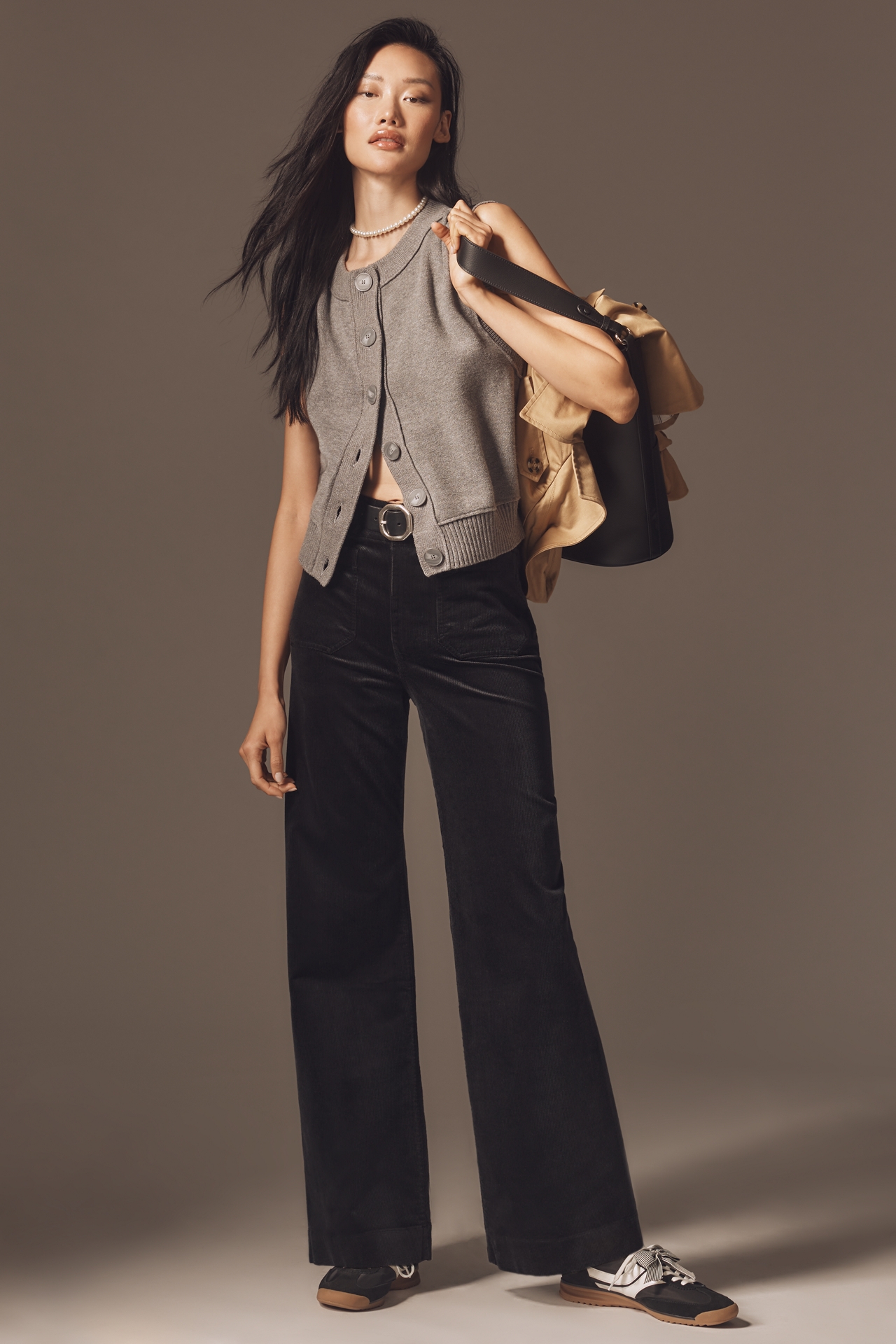 The Colette Corduroy Full-Length Wide-Leg Pants by Maeve