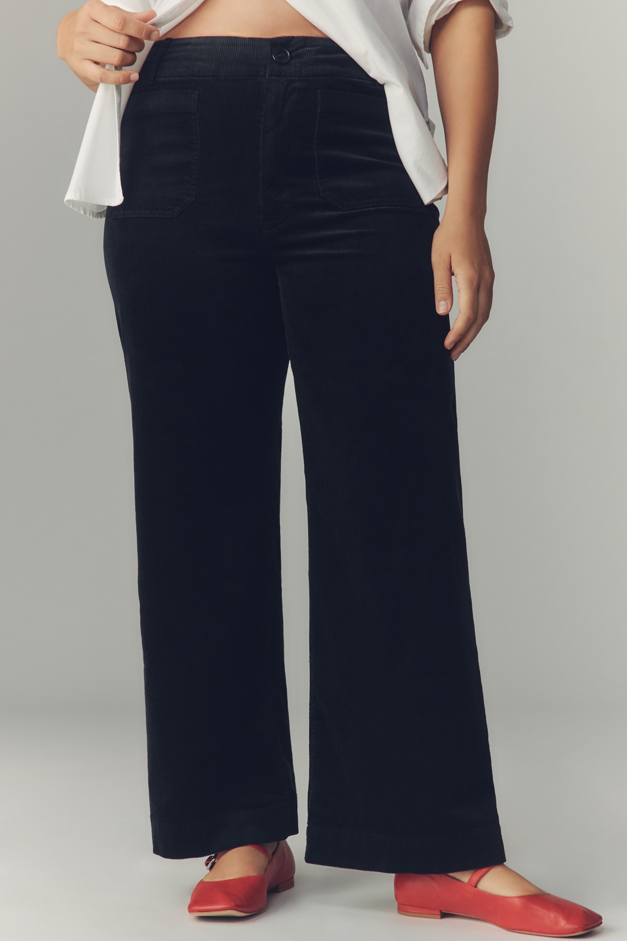 The Colette Corduroy Full-Length Wide-Leg Pants by Maeve