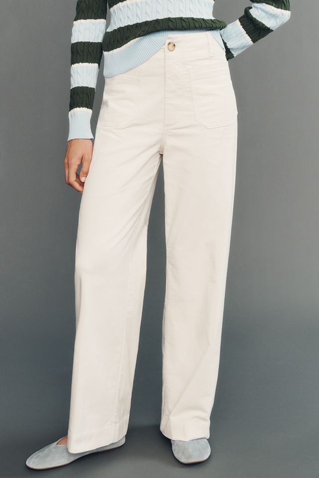 Maeve Colette Corduroy High-Rise Wide-Leg Full-Length Pants #1