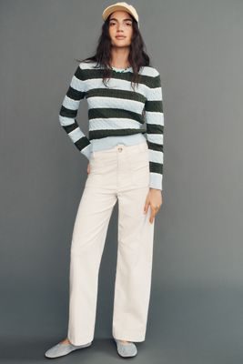 Maeve Colette Corduroy High-Rise Wide-Leg Full-Length Pants