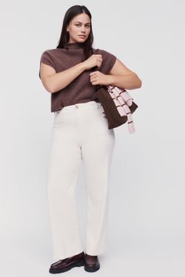 Maeve Colette Corduroy High-Rise Wide-Leg Full-Length Pants