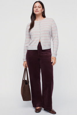 Maeve Colette Corduroy Full Length Wide Leg Pants In Multi