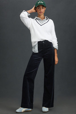 Maeve The Colette Corduroy Full-length Wide-leg Pants By  In Blue