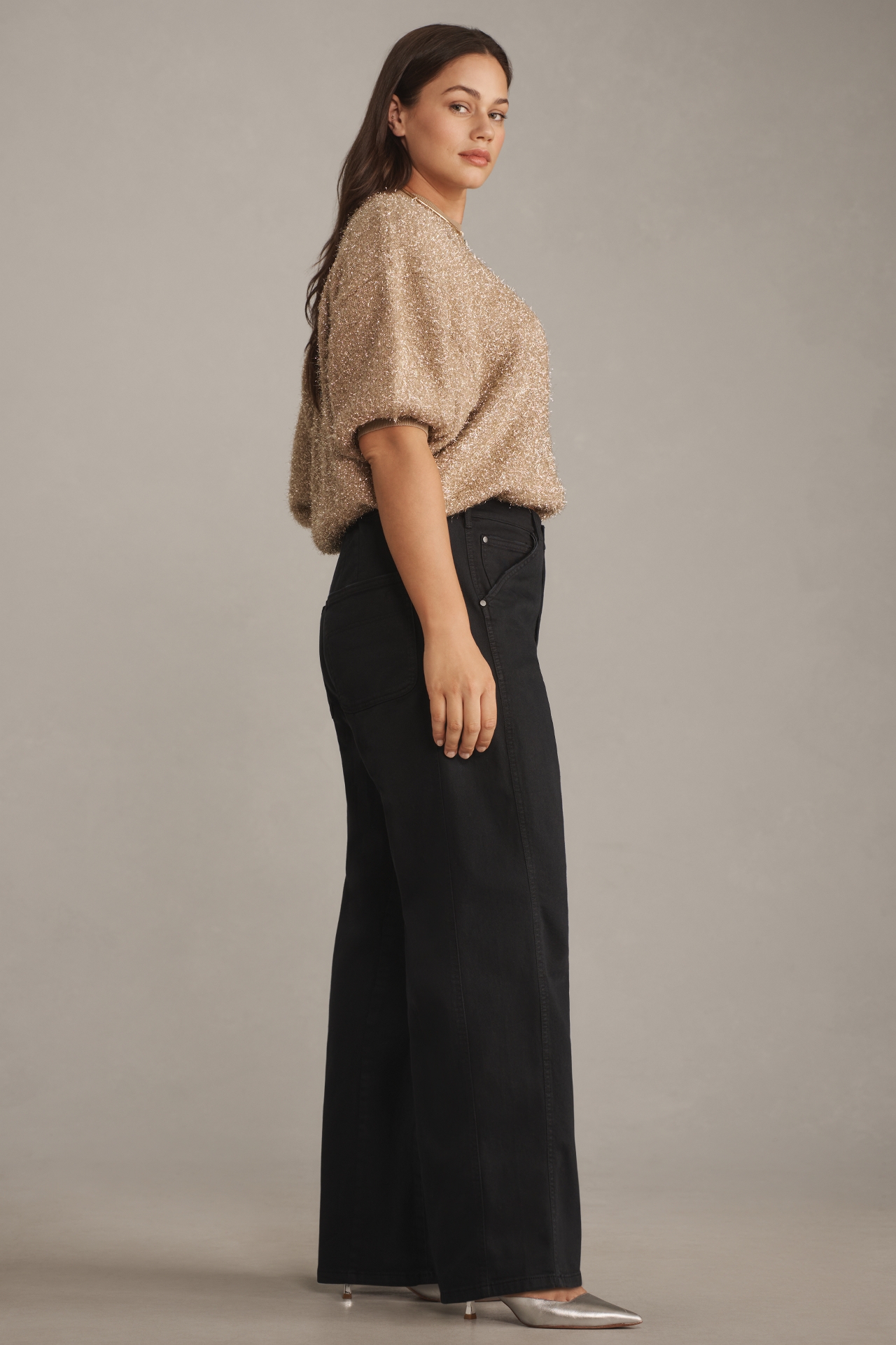 Pilcro Relaxed Elastic-Back Wide-Leg Pants