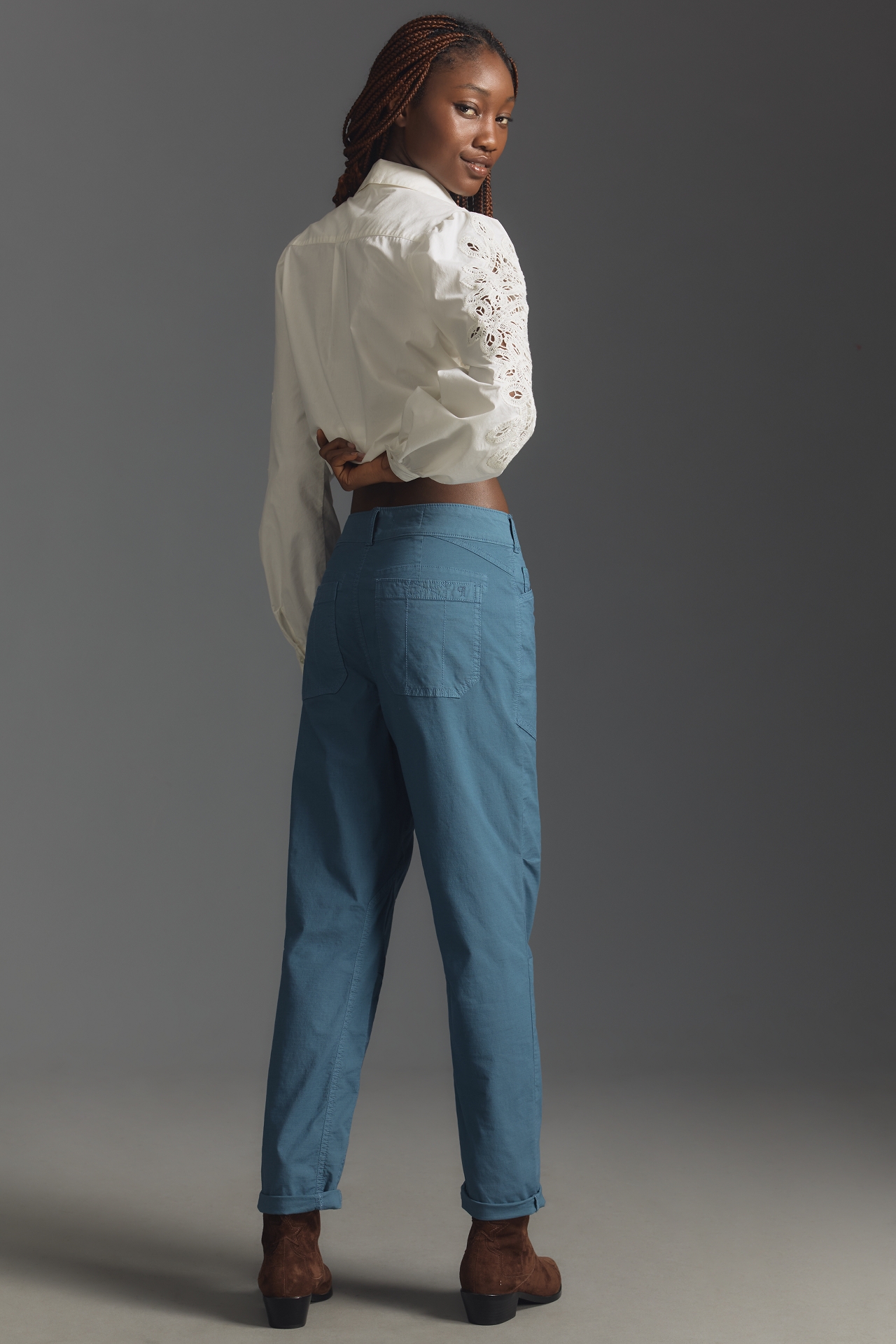 The Wanderer Mid-Rise Relaxed-Leg Pants by Pilcro