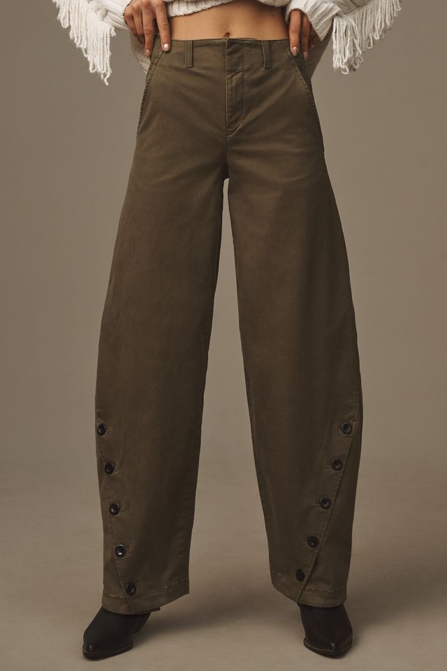 Maeve Tailored Button Barrel Pants #1