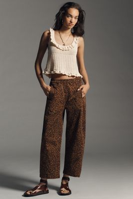 Pilcro Izzie Relaxed Sateen Pull-On Barrel Pants