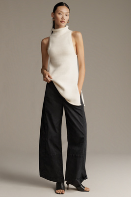 Pilcro The Izzie Relaxed Pull-on Barrel Pants By : Twill Edition In Black