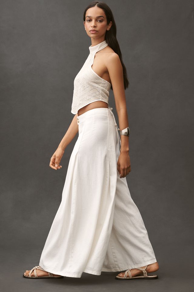 Pilcro Linen Blend Skirty Sailor Wide-Leg Pants #2
