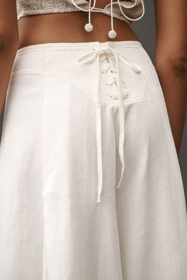 Pilcro Linen Blend Skirty Sailor Wide-Leg Pants #3