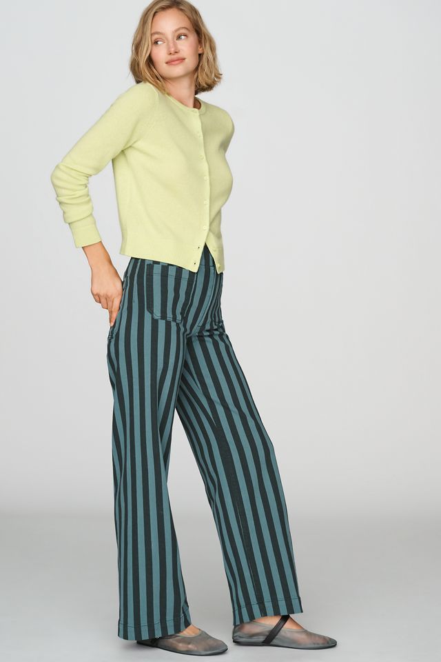 Die Colette Gestreifte Hose mit Weitem Bein in Voller Länge von Maeve #2