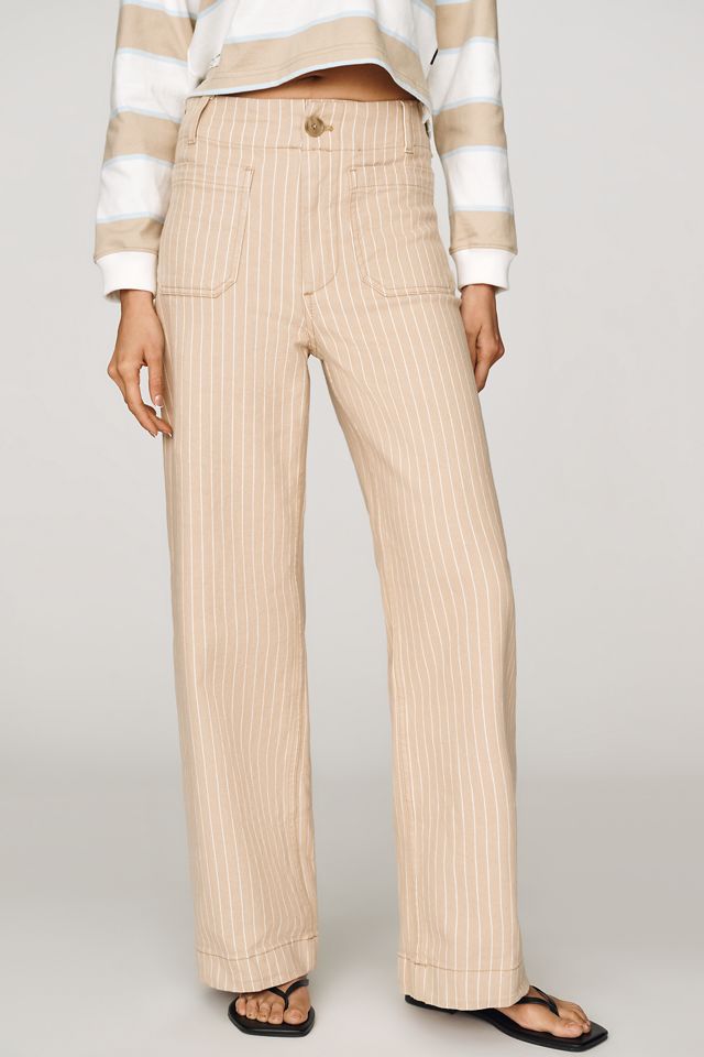Colette Striped Full-Length Wide-Leg Pants by Maeve | Anthropologie