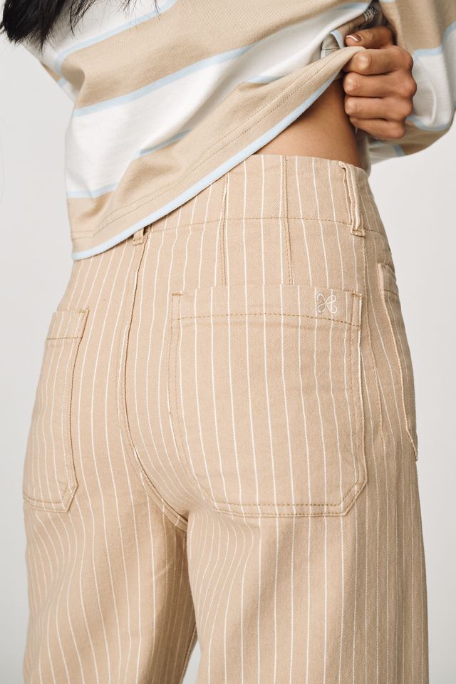 Maeve Colette Striped High-Rise Wide-Leg Full-Length Pants #2