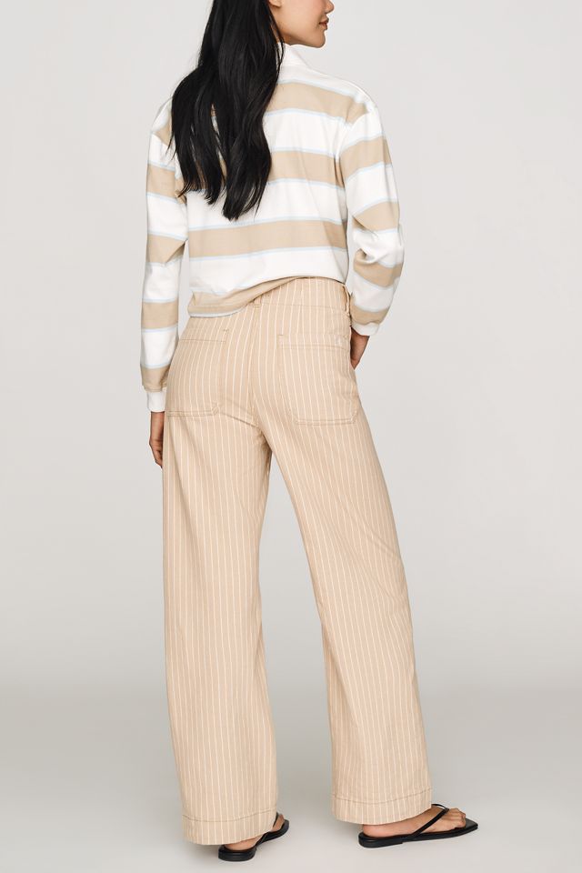 Maeve Colette Striped High-Rise Wide-Leg Full-Length Pants #3