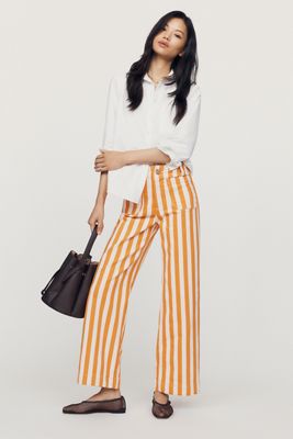 Maeve Colette Striped Full Length Wide Leg Pants
