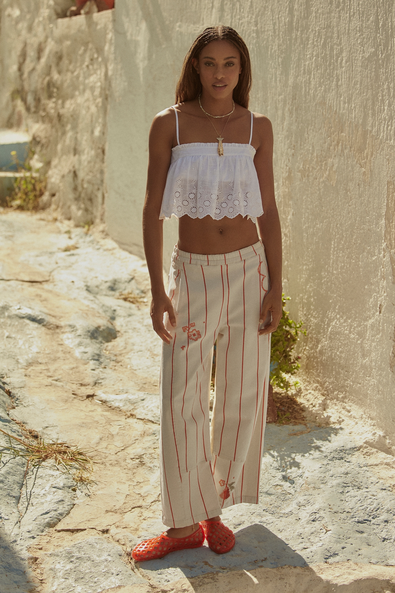 The Izzie Relaxed Pull-On Barrel Pants by Pilcro: Striped Edition