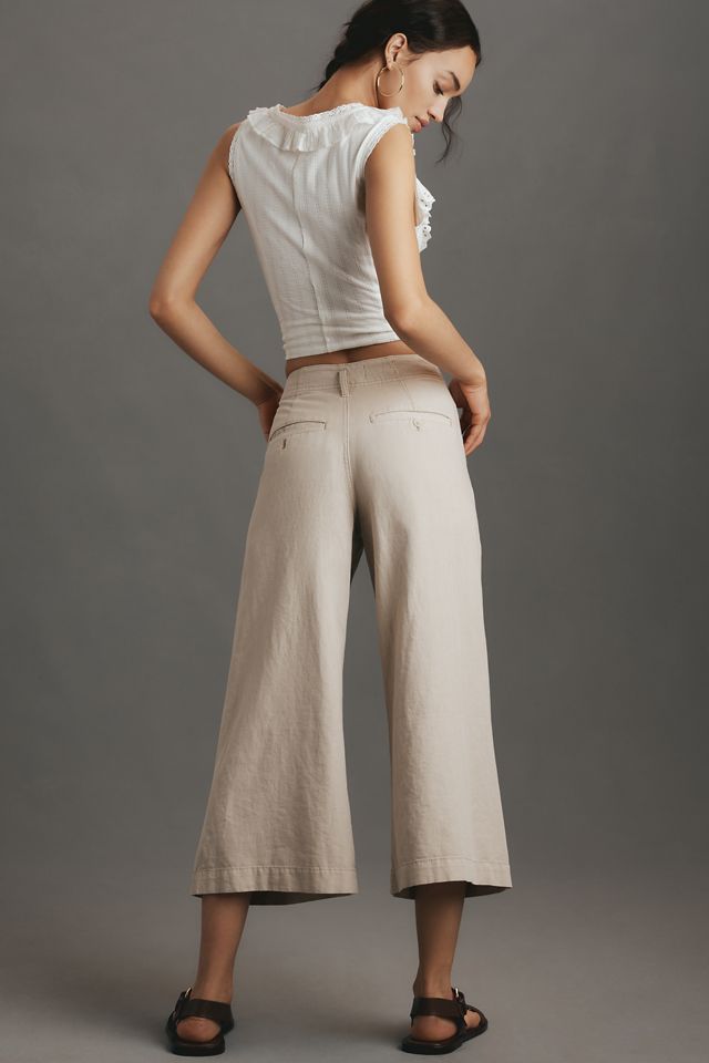 Pilcro Linen-Blend Crop Wide-Leg Chino Pants #2