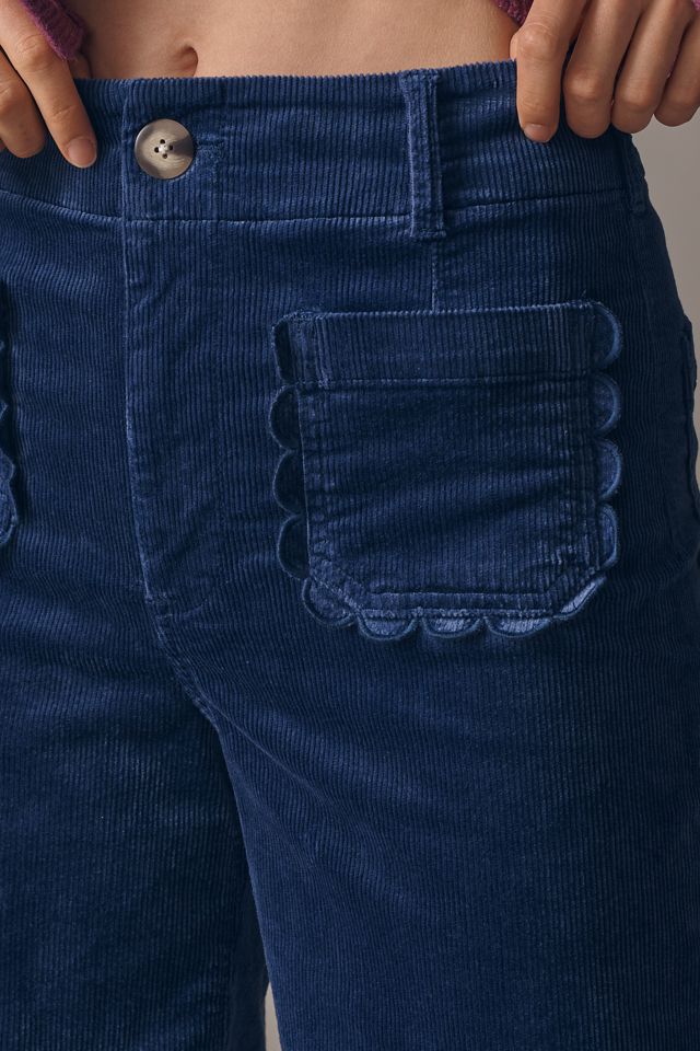 The Colette Scallop Pocket Corduroy Crop Wide-Leg Pants by Maeve #2