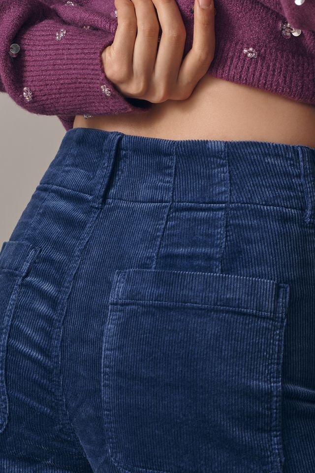 The Colette Scallop Pocket Corduroy Crop Wide-Leg Pants by Maeve #4