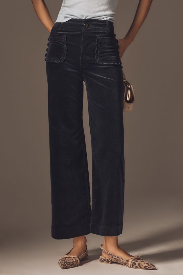 I Pantaloni Crop a Gamba Larga Colette di Maeve: Edizione Velluto a Coste con Tasche a Conchiglia #1