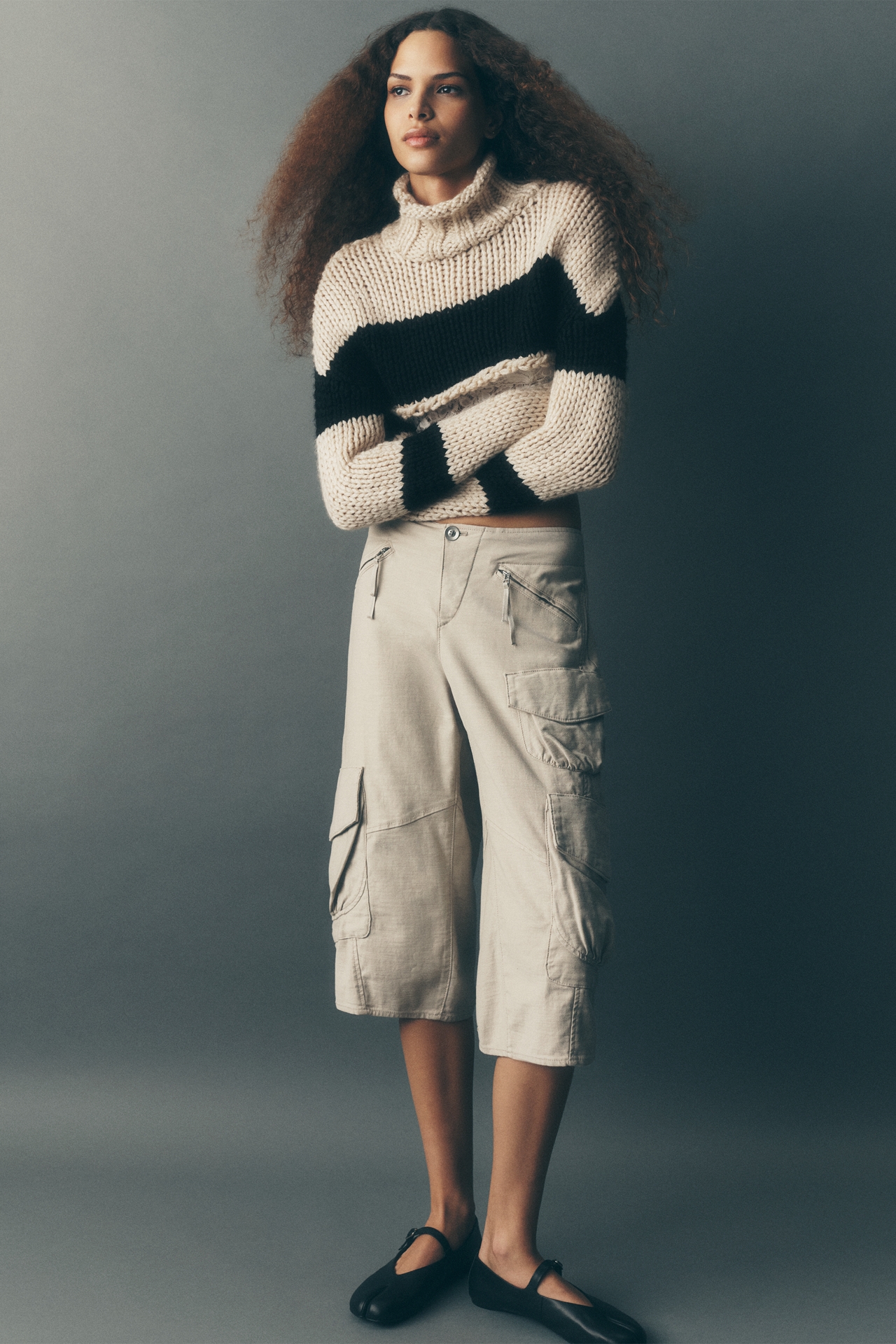 Pilcro Crop Cargo Balloon Pants