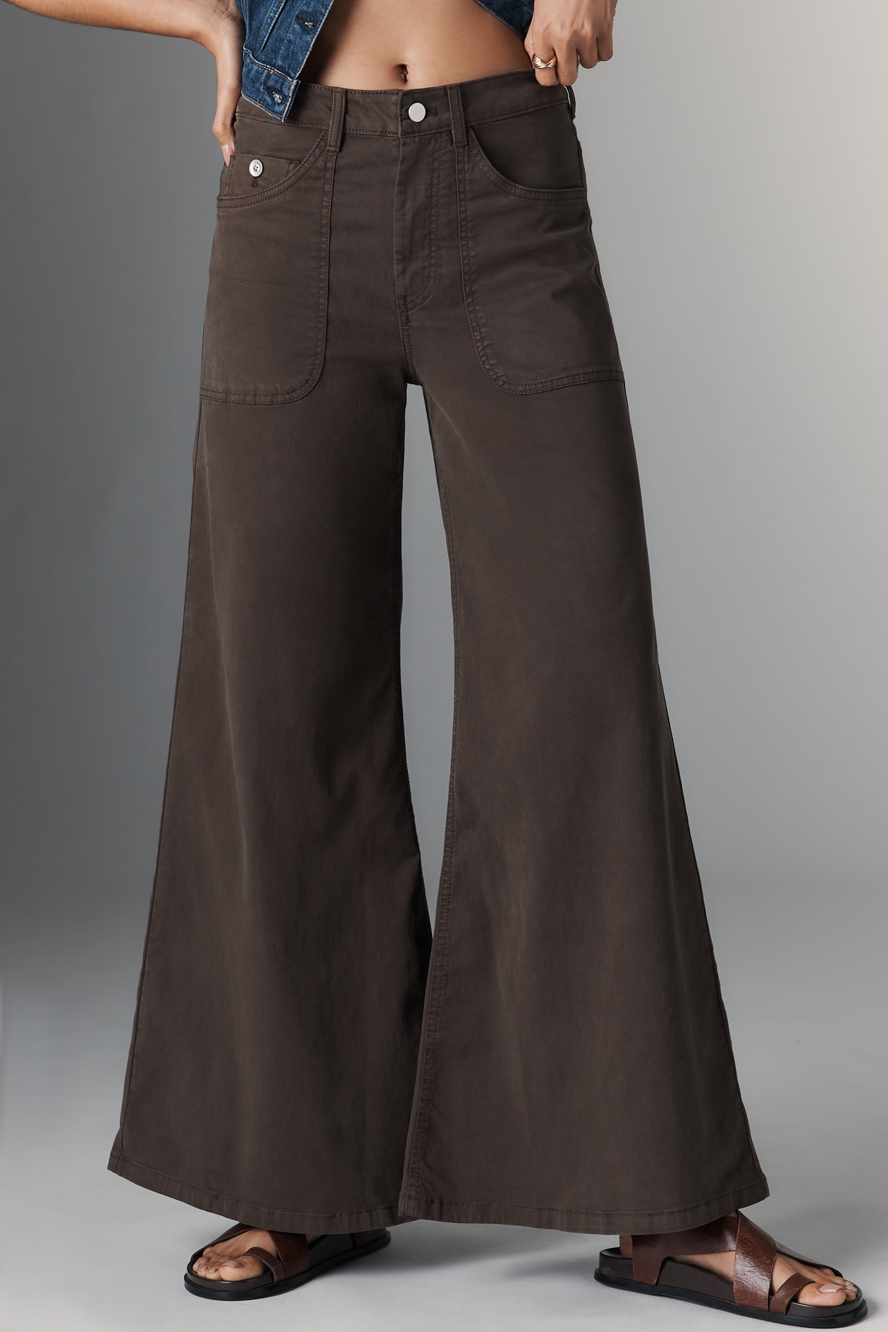 Pilcro High-Rise Wide-Leg Flare Pants
