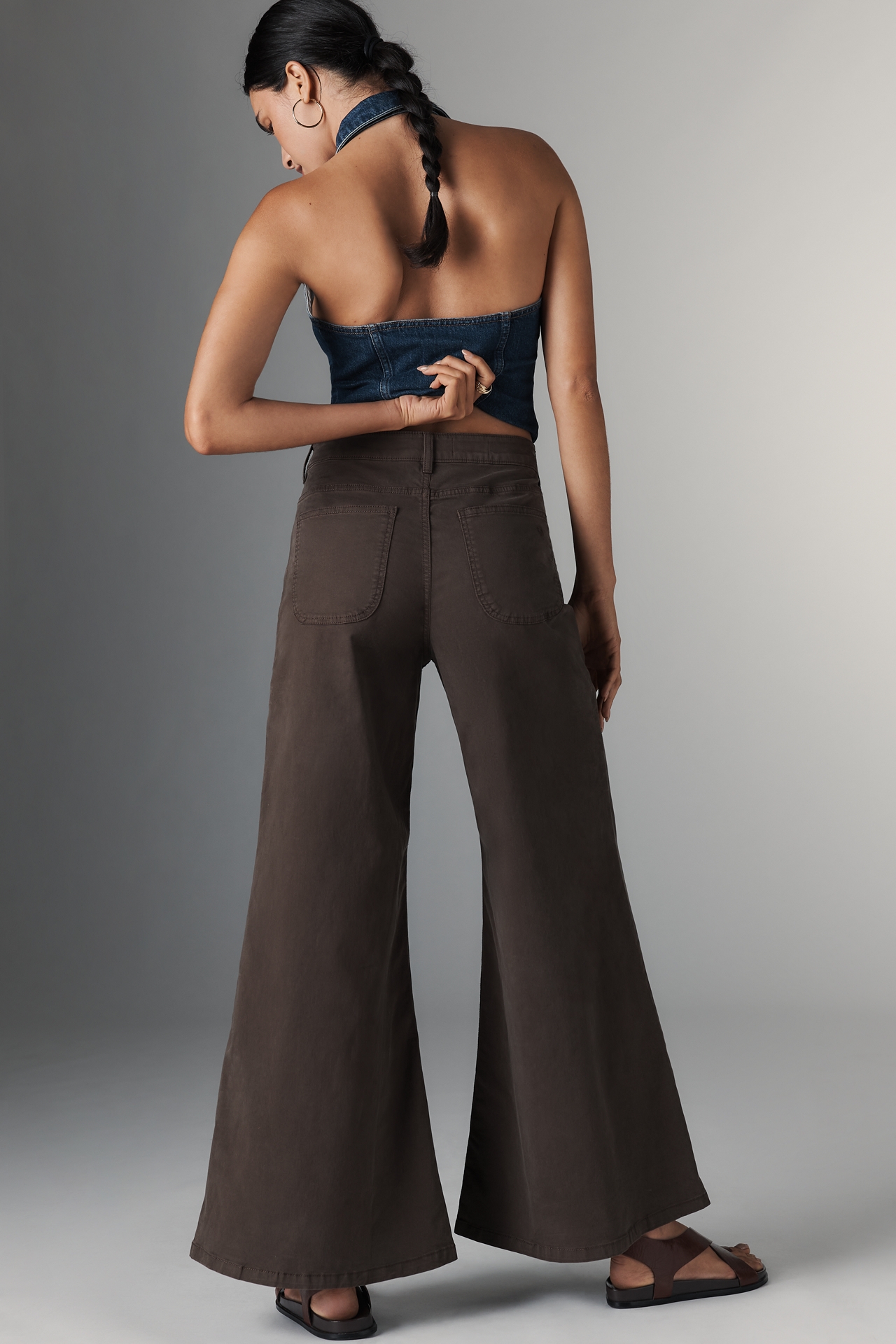Pilcro High-Rise Wide-Leg Flare Pants