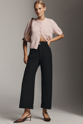 Maeve The Colette Crop Stretch-twill Pants By  In Black