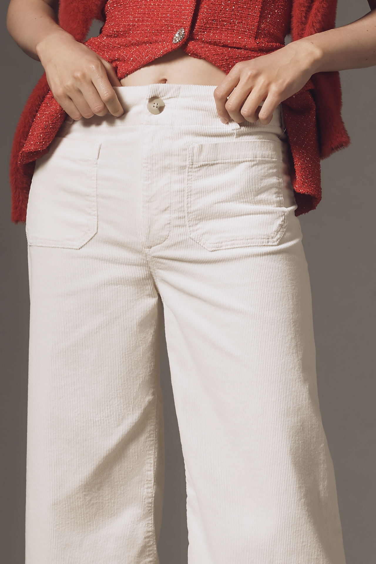 The Colette Bow Corduroy Crop Wide-Leg Pants by Maeve