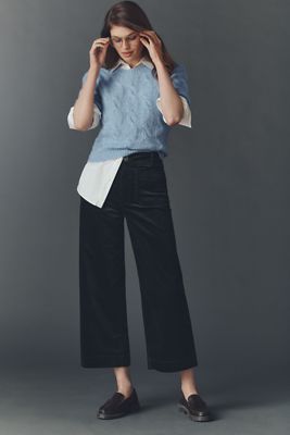 The Colette Bow Corduroy Crop Wide-Leg Pants by Maeve