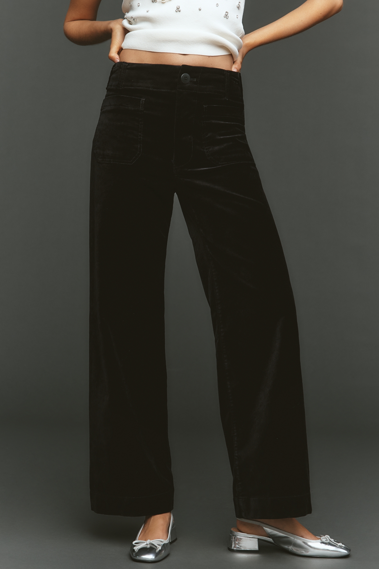 The Colette Full-Length Velvet Pants by Maeve