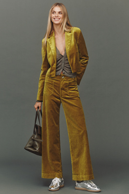 Maeve The Colette Full-length Velvet Pants By  In Green