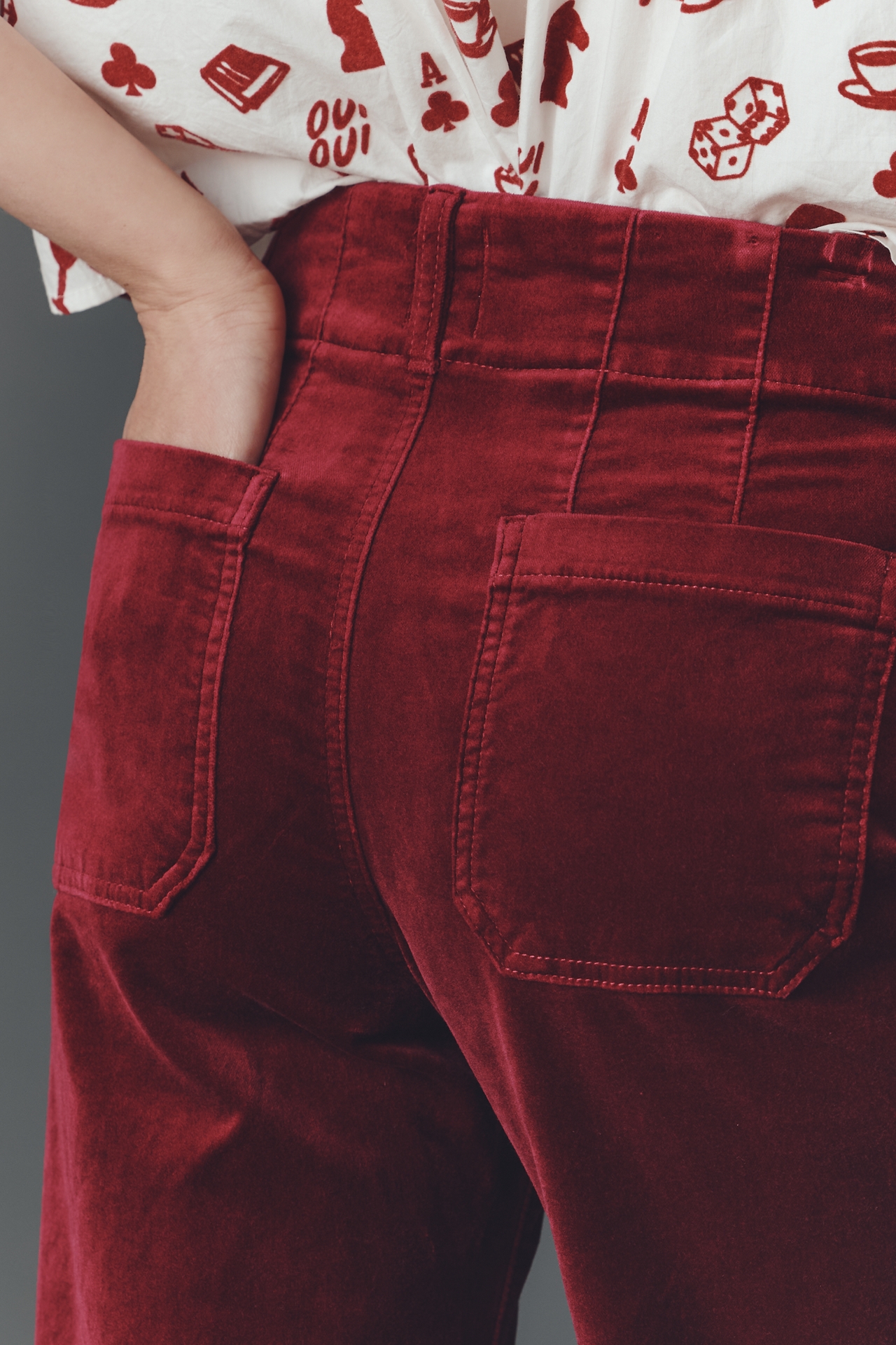 The Colette Full-Length Velvet Pants by Maeve