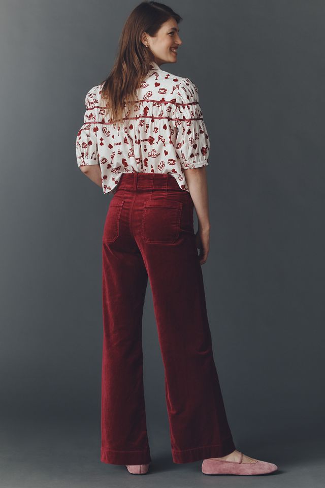 The Colette Full-Length Velvet Trousers by Maeve #1