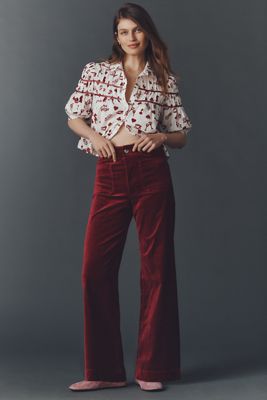 The Colette Full-Length Velvet Trousers by Maeve