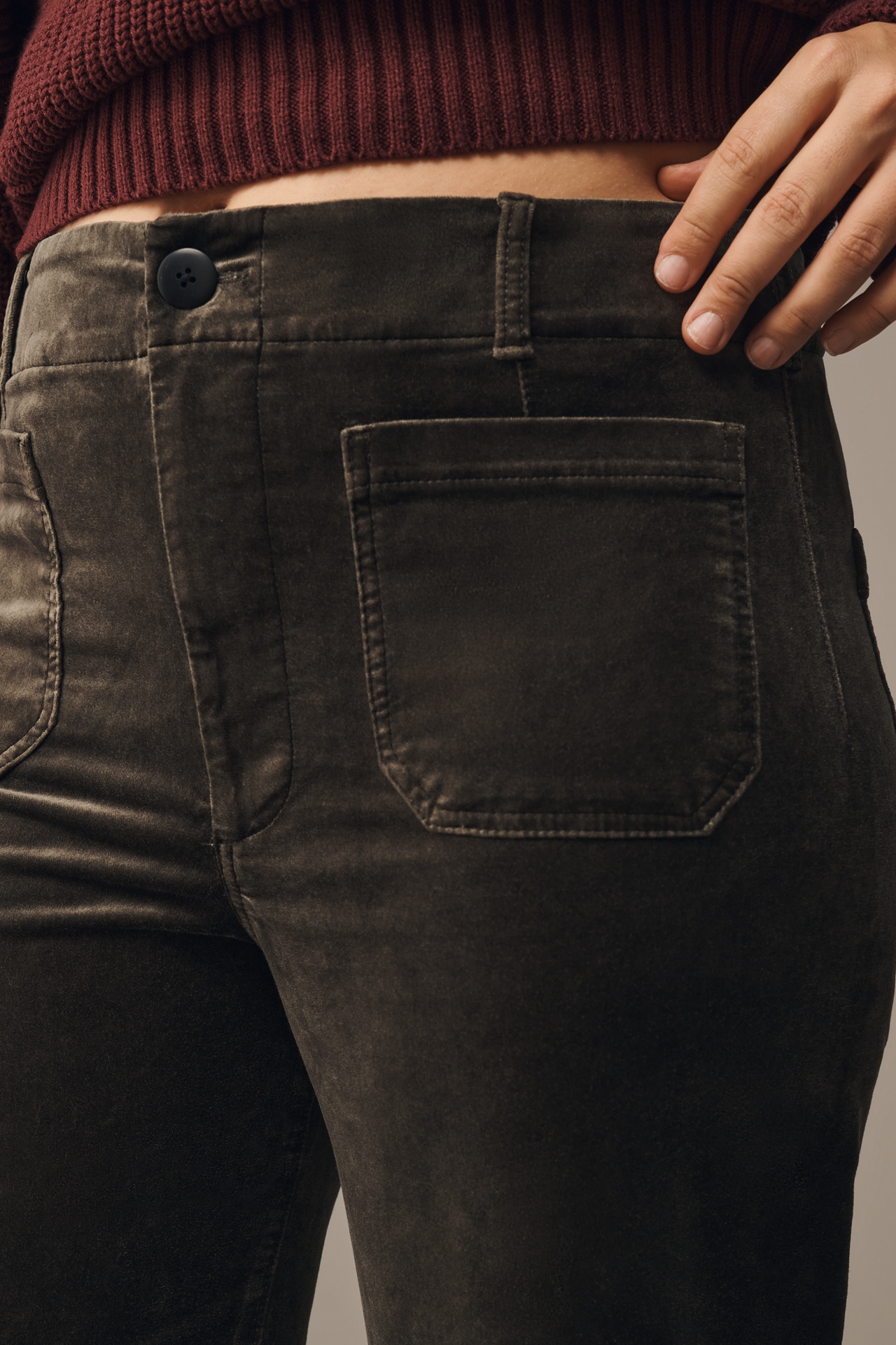 The Colette Full-Length Velvet Pants by Maeve