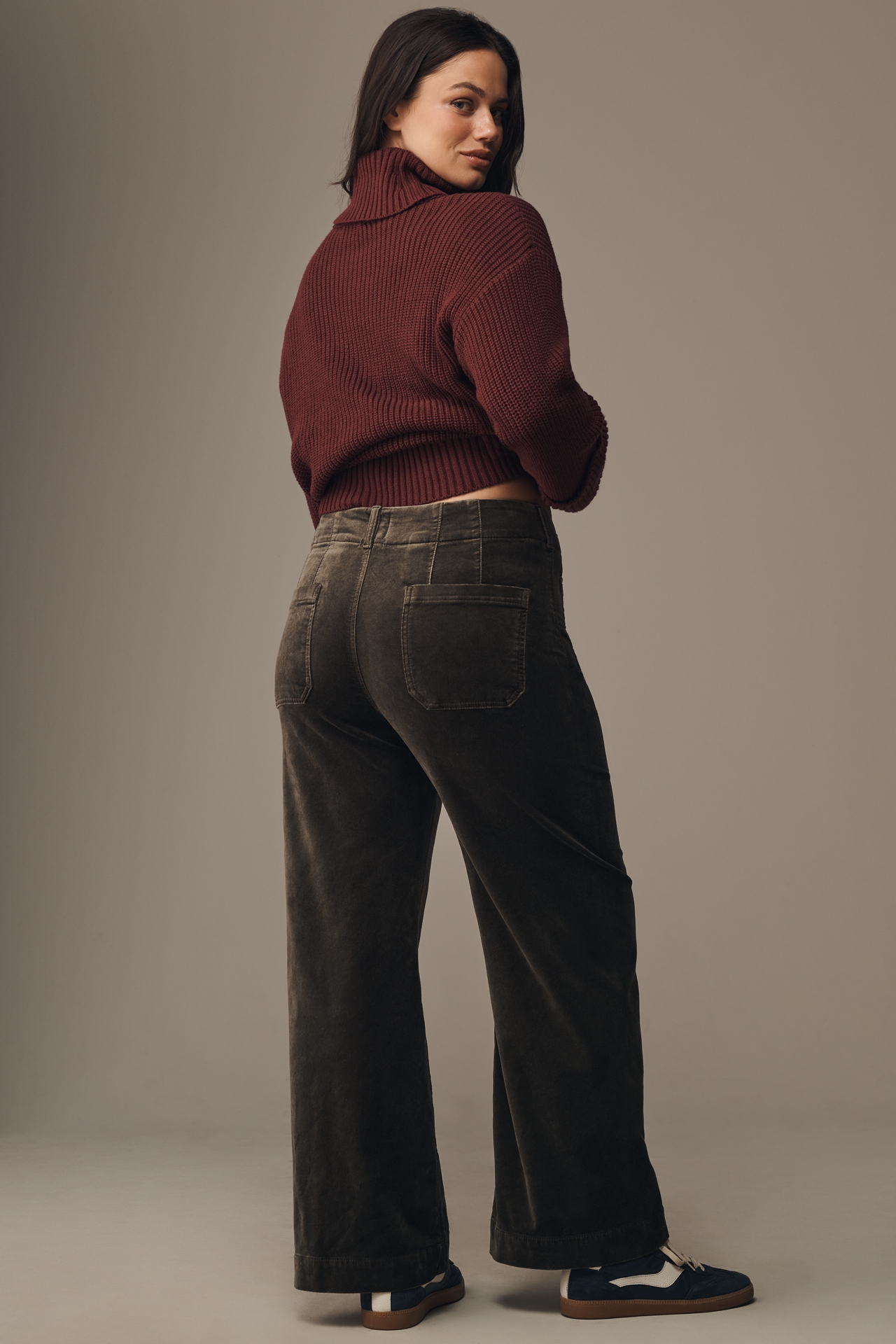 The Colette Full-Length Velvet Pants by Maeve