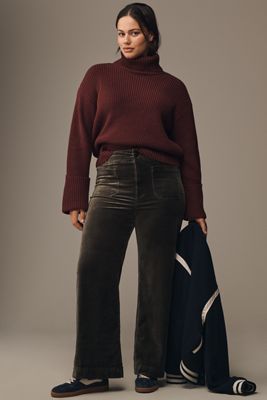The Colette Full-Length Velvet Pants by Maeve
