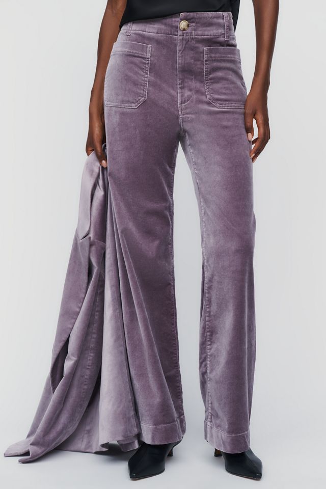 Maeve Colette Full Length Velvet Pants #1