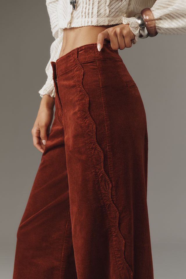 Maeve Scallop Wide-Leg Pants: Corduroy Edition #2