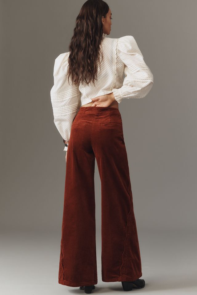 Maeve Scallop Wide-Leg Pants: Corduroy Edition #3