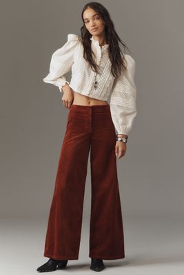Maeve Scallop Wide-Leg Trousers: Corduroy Edition