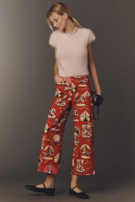 The Colette Crop Printed Ponte Pants by Maeve