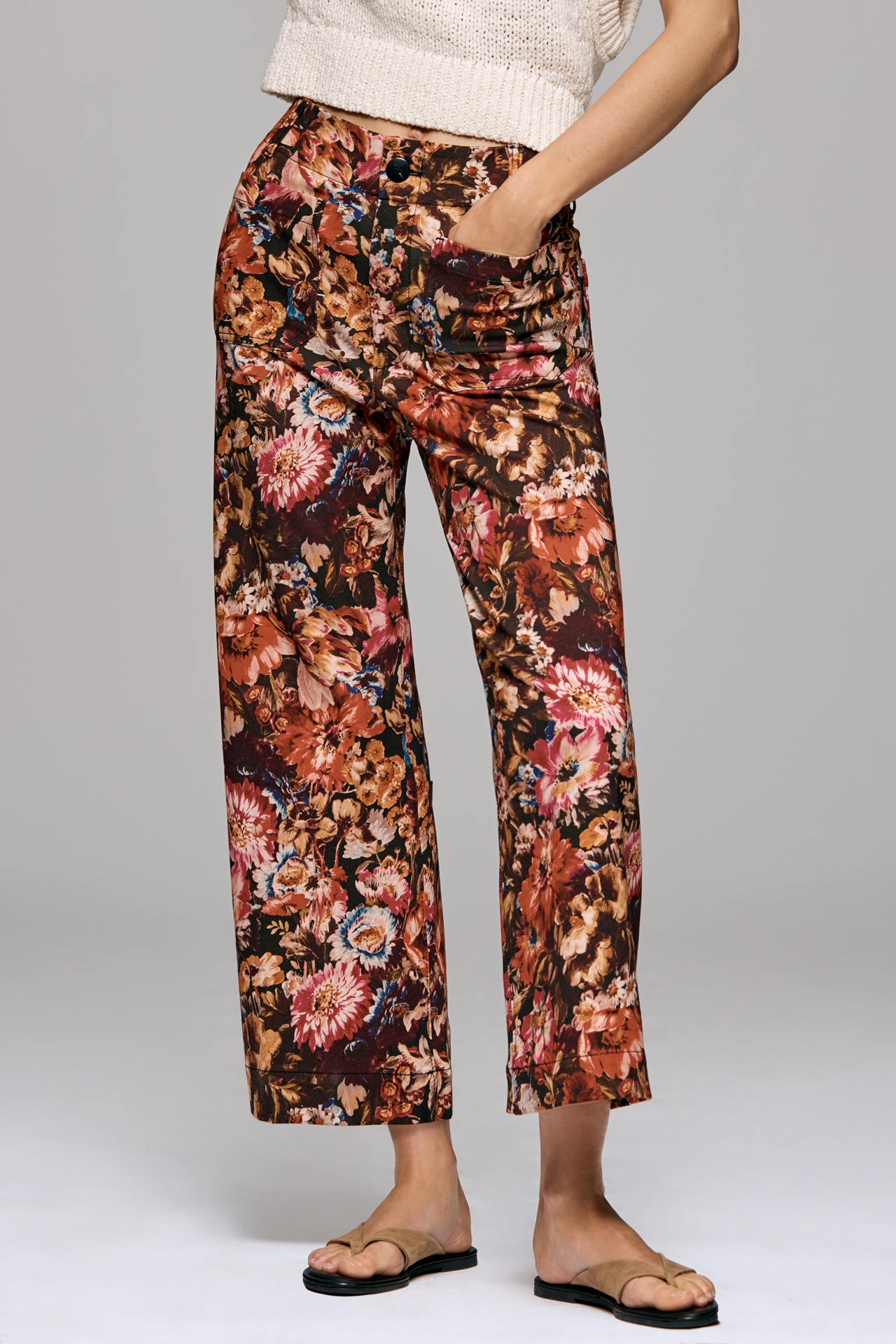 Colette Crop Printed Ponte Pants by Maeve