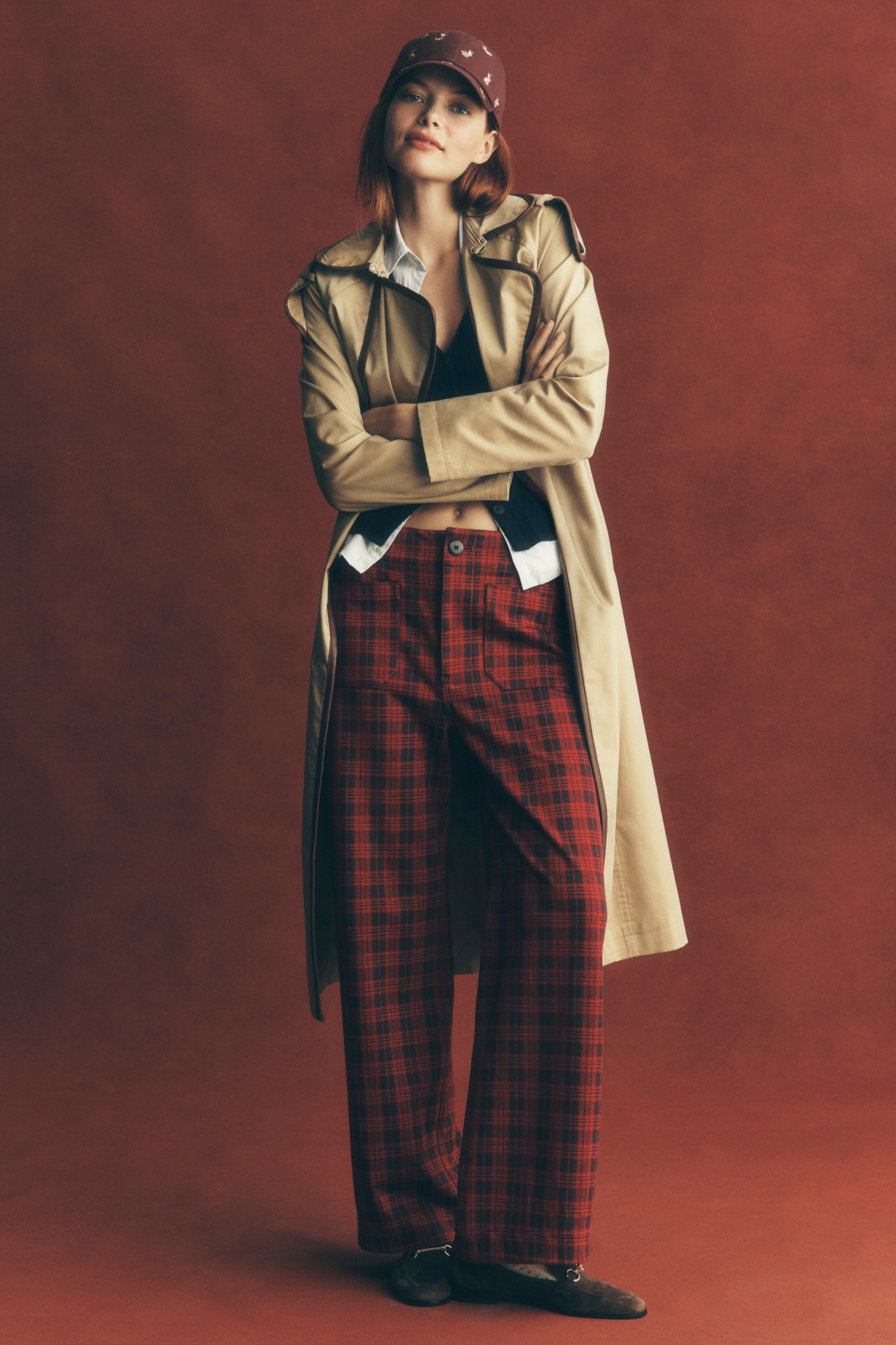 The Colette Full-Length Tartan Plaid Pants by Maeve