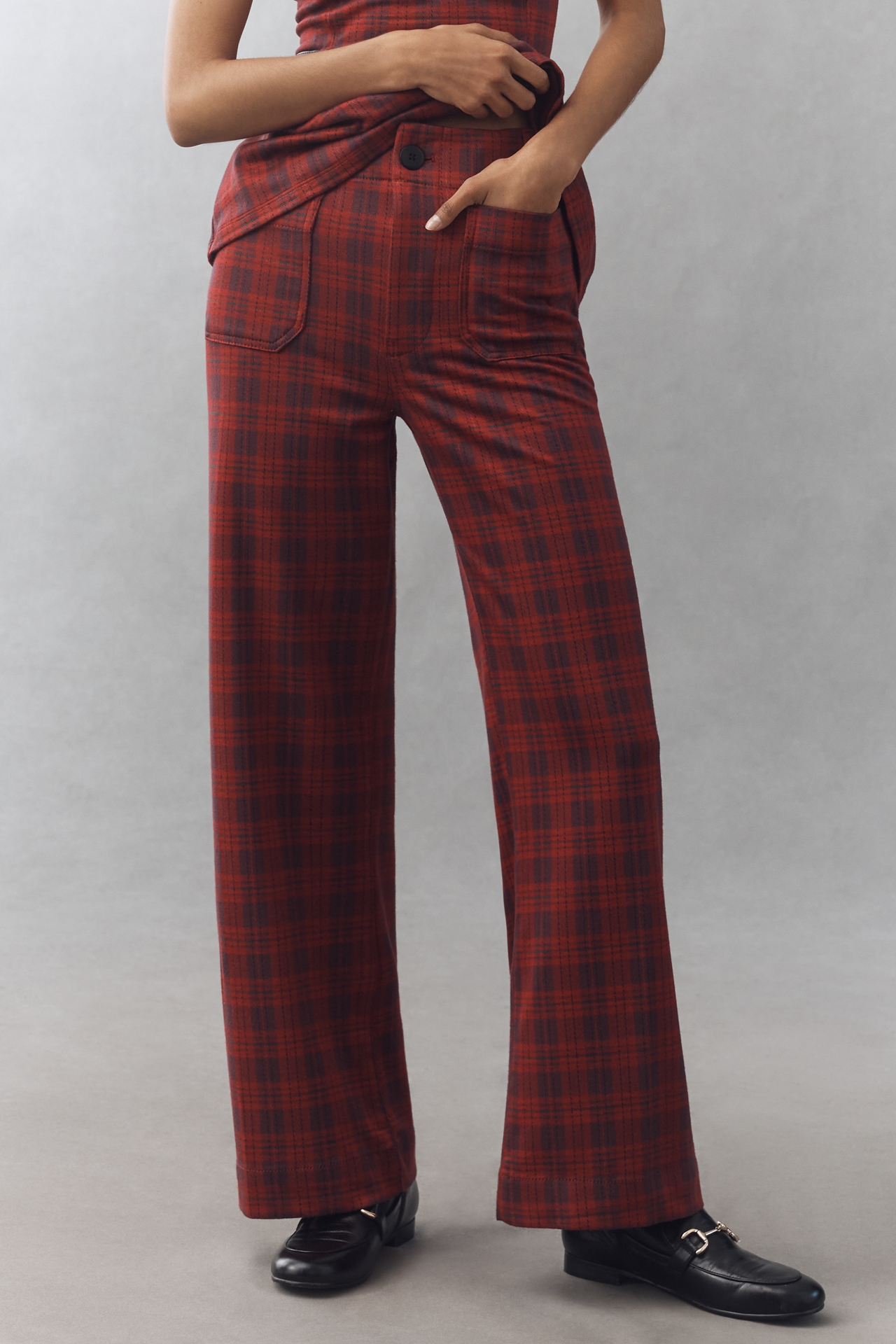 The Colette Full-Length Tartan Plaid Pants by Maeve